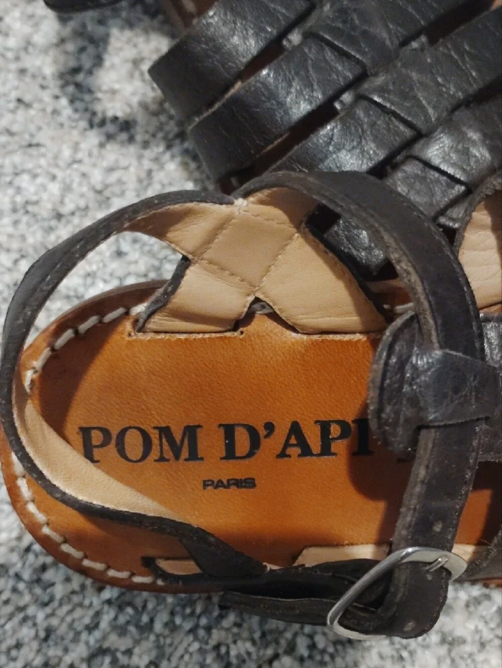 Pom D'Api Dark Brown Leather Fisherman Sandals